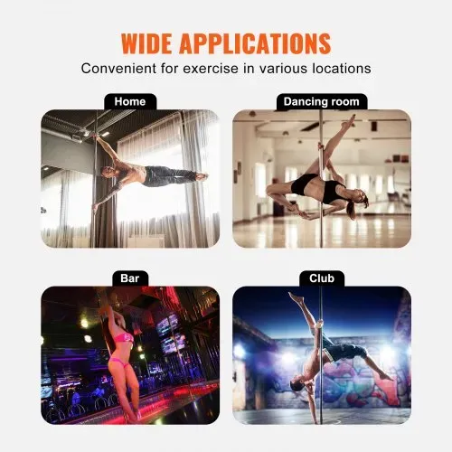 VEVOR Professionelle Tanzstange, Pole Dance Tanzstange Profi ca. 216,3-270 cm Höhenverstellbare Abnehmbare Fitnessstange Spinning Fitness Silber, Statische Tanzstange Fitnessstudios – Bild 5