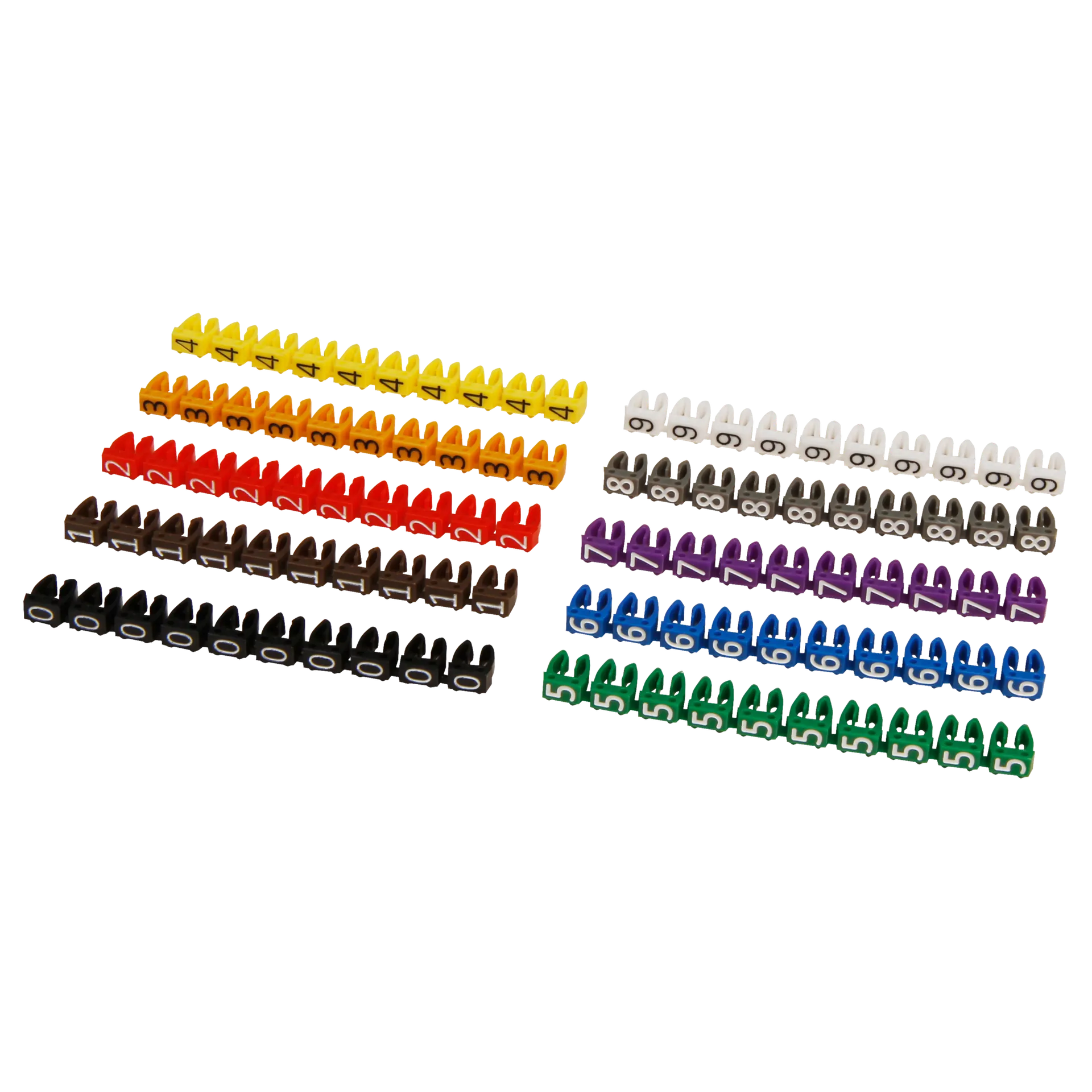 Kabelmarker-Clips McPower, bedruckt mit Ziffern 0-9, Kabeldurchmesser bis 6mm, Kunststoff – Bild 2