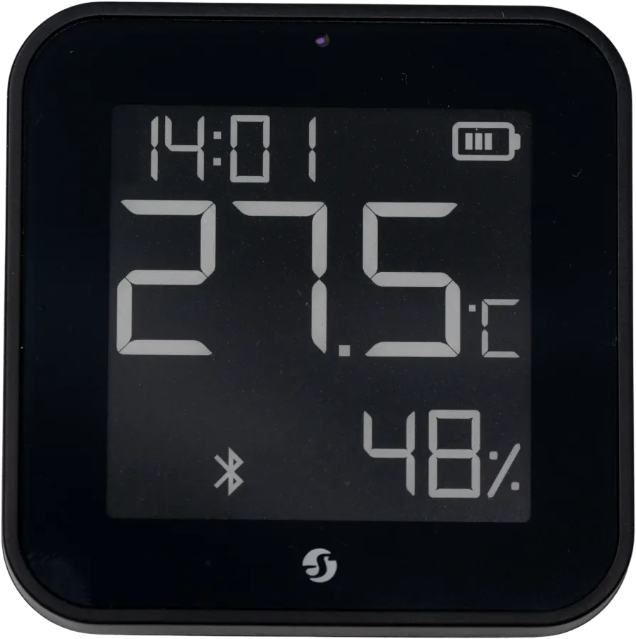 Shelly · Plug & Play · "Blu ZB H&T Display Black" · Temperatur- & Feuchtigkeitssensor · E-Paper Display · Bluetooth · Zigbee · Schwarz – Bild 3