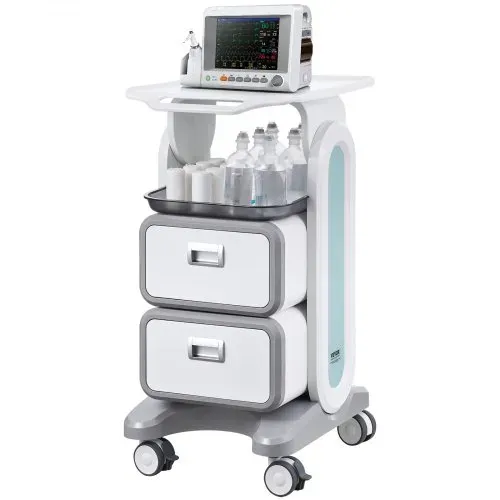 VEVOR Laborwagen mit 3 Ebenen, Laborwagen mit 2 Schubladen und 1 oberen Ablage, mobiler medizinischer Wagen aus ABS-Material, Laborrollwagen mit 4 leisen Rädern für Labor, Klinik, Krankenhaus, Salon, weiß – Bild 9