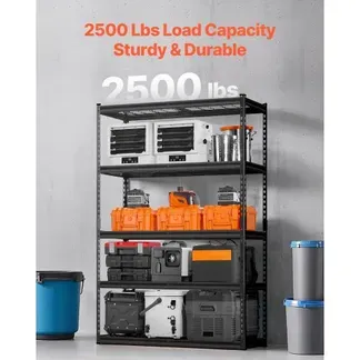 VEVOR Lagerregale, 1134 kg, 5-stufiges Schwerlastregal für die Garage, 457,2 x 1219,2 x 1828,8 mm, verstellbares Garagenregal für Industrieregale, Kellerregal, für Küche, Lager, Keller, schwarz VEVOR Lagerregale, 1134 kg, 5-stufiges Schwerlastregal für die Garage, 457,2 x 1219,2 x 1828,8 mm, verstellbares Garagenregal für Industrieregale, Kellerregal, für Küche, Lager, Keller, schwarz