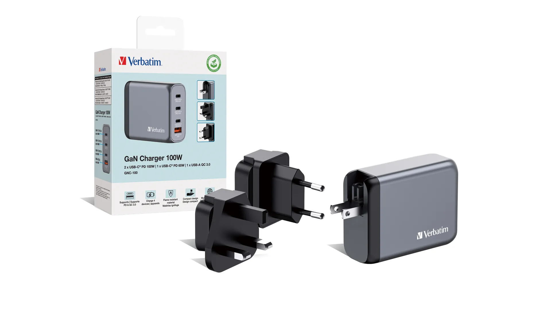 Verbatim GNC-100 Universal Schwarz, Grau AC Schnellladung Drinnen – Bild 4