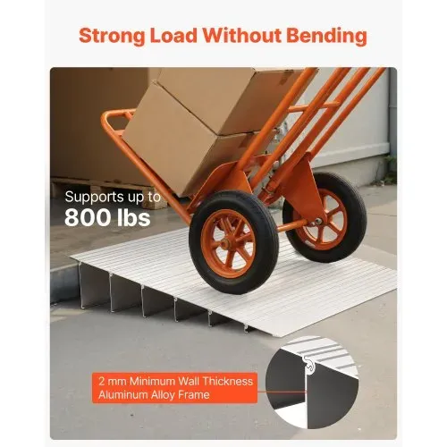 VEVOR Türschwellenrampe, 805x865x155 mm, Rollstuhlrampe aus Aluminiumlegierung mit einer Tragkraft von 360 kg, Bordsteinrampen für Heimtreppen, Rollstühle Roller Gehhilfen Fahrräder Dreiräder – Bild 2