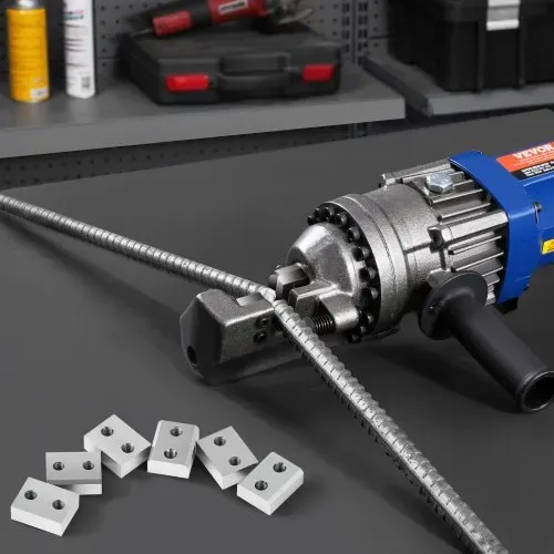 VEVOR Bewehrungsschneiderklingen, 6 Stk. Ersatzbackenklingen für 25 mm #8 elektrischen Bolzenschneider, doppelseitig, CR12MOV-Stahl mit hoher Härte, mit Schrauben und Federscheibe, silber – Bild 7