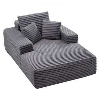 VEVOR Chaiselongue Relaxliege 138 cm, gepolstertes Schlafsofa mit Dekokissen & Armlehnen, Schlafcouch mit tiefer Sitzfläche für Wohnzimmer Schlafzimmer, Loungesessel aus hochelastischem Schwamm VEVOR Chaiselongue Relaxliege 138 cm, gepolstertes Schlafsofa mit Dekokissen & Armlehnen, Schlafcouch mit tiefer Sitzfläche für Wohnzimmer Schlafzimmer, Loungesessel aus hochelastischem Schwamm
