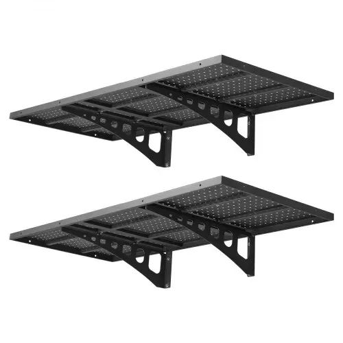 VEVOR 2er-Set Garagenregal 1219x503x200 mm Werkzeugaufbewahrung 127 kg pro Schicht Werkzeughalter Wand 1219x503 mm Regalfläche Aufbewahrungsregale Metallregal Werkzeug Organizer Wandregale – Bild 8