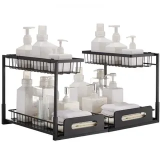 VEVOR Ausziehbarer Spülschrank-Organizer mit 2 Ebenen unter Waschbecken Regal (27x36x28 cm) Gewürzregal Küchenregal ausziehbares Lagerregal Organizer 648x394x330 mm (Installationsgröße) VEVOR Ausziehbarer Spülschrank-Organizer mit 2 Ebenen unter Waschbecken Regal (27x36x28 cm) Gewürzregal Küchenregal ausziehbares Lagerregal Organizer 648x394x330 mm (Installationsgröße)