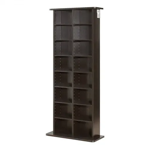 VEVOR Medienregal, 8-lagiges CD-Regal, 559x222x1295 mm, Multimedia-Aufbewahrung für CDs, DVDs, Bücher & Spiele, Raumteiler Schrank mit 16 Fächern für Wohnzimmer, Homeoffice, Aufnahmeraum – Bild 8