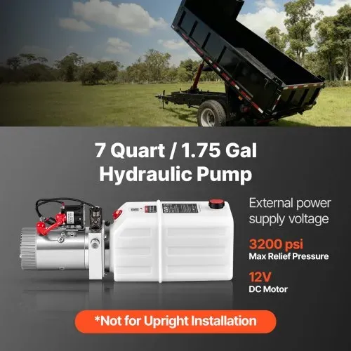 VEVOR Hydraulikaggregat Hydraulikpumpe 1600 W 7 Qt 3,4 L/min Einfachwirkend für Ladebordwände Scherenhubtische Becherförderer, Entlastungsdruck 22 Mpa, Überdruckventil, Handregler, Horizontale Montage VEVOR Hydraulikaggregat Hydraulikpumpe 1600 W 7 Qt 3,4 L/min Einfachwirkend für Ladebordwände Scherenhubtische Becherförderer, Entlastungsdruck 22 Mpa, Überdruckventil, Handregler, Horizontale Montage