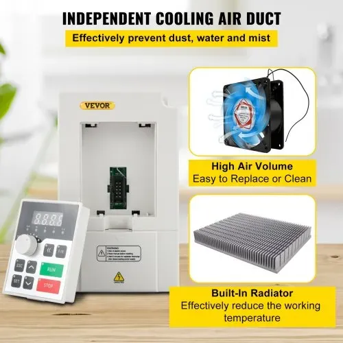 VEVOR Variabler Frequenzumrichter 220 V, 3 kW, 4PS, Variable Inverter, VFD Drehzahlregler, CNC Umrichter -5~40 °C, Vibration < 0,5 G, Ein-/Ausgangsstrom 0-14 A, Eingang 1 oder 3 Phasen, VFD Wandler – Bild 4