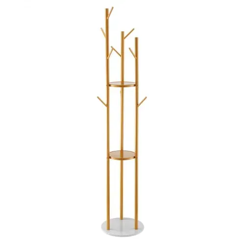 VEVOR Garderobenständer 340x340x1700 mm, Kleiderständer mit Quarzsteinsockel & 9 Haken, Jackenständer Baumform für Eingangsbereich, Büro, Wohnzimmer, Kleiderbügel für Mantel, Hut, Schal, Tasche – Bild 9