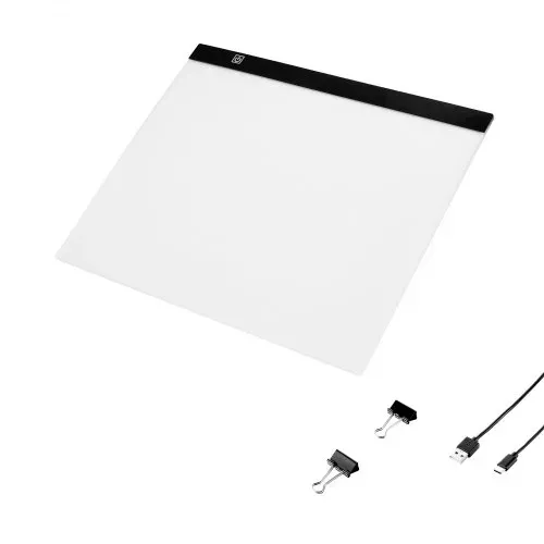 VEVOR Leuchttafel B4 LED Leuchtpad Leuchtkasten ultradünne tragbare Leuchtbox, USB-betriebenere Leuchtplatte zum Nachzeichnen, Leuchtbox für Diamantmalerei Animation Skizzieren Zeichnen Schwarz – Bild 8