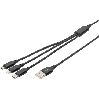 3-in-1 Ladekabel, USB-A > Lightning + USB-C + Micro-USB 3-in-1 Ladekabel, USB-A > Lightning + USB-C + Micro-USB