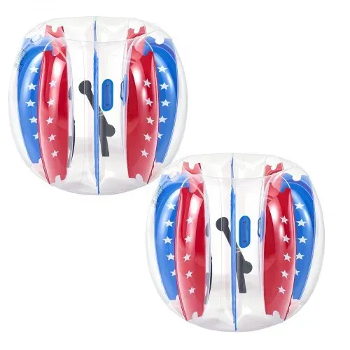 VEVOR 2 x Aufblasbare Bumper Sumo Bälle 1,2 m für Jugendliche Stoßball für Garten, Camping, Picknick & Rasen, 0,5 mm PVC, Heißverschweißte Griffe & Stabil Sitzende Schultergurte, mit Sternenmuster – Bild 8