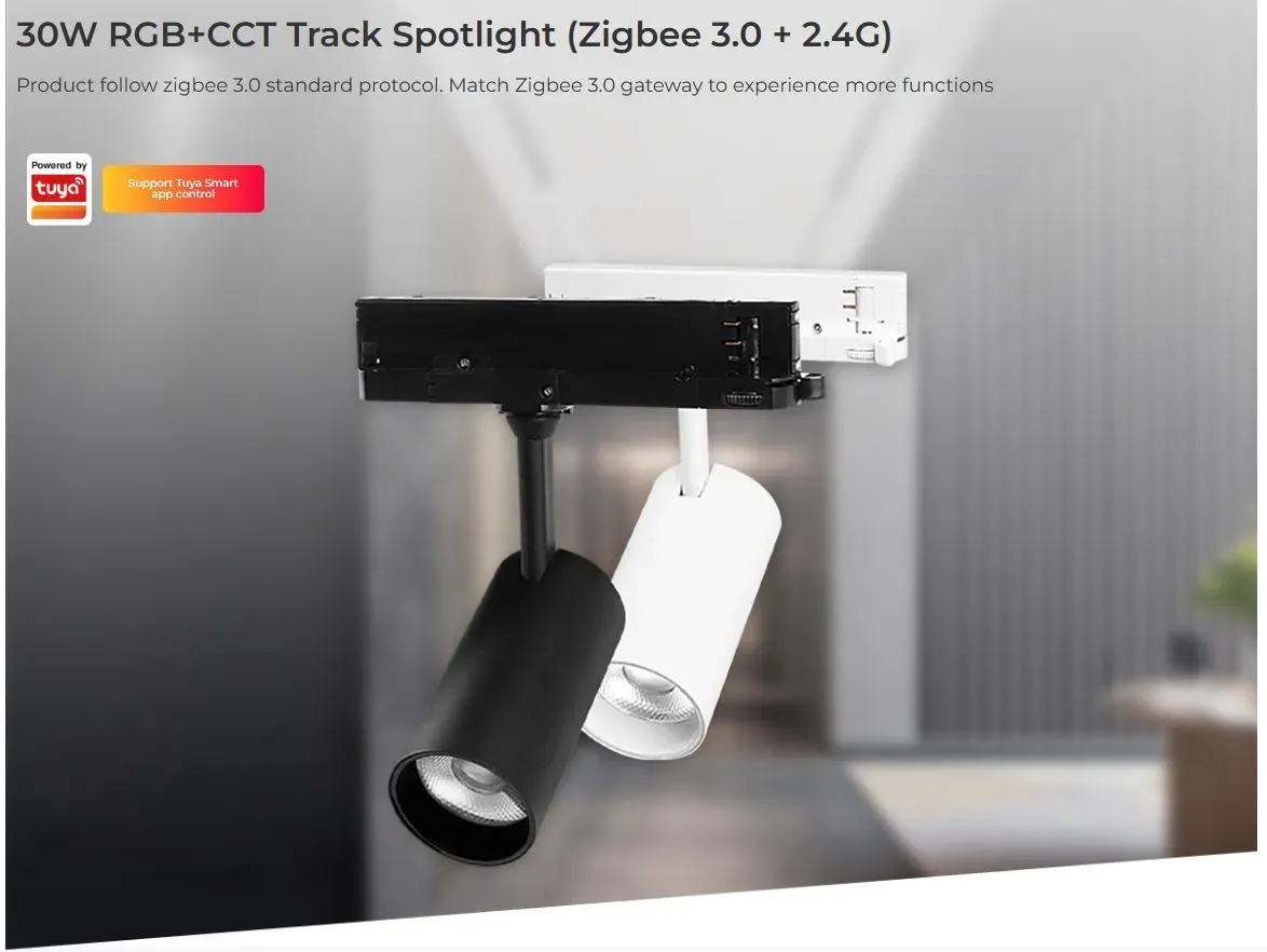 MiBoxer TS5-30W-ZR LED Track Spotlight 30W RGB-WW (RGB-CCT) Zigbee 3.0 + 2.4G weiß MiBoxer TS5-30W-ZR LED Track Spotlight 30W RGB-WW (RGB-CCT) Zigbee 3.0 + 2.4G weiß