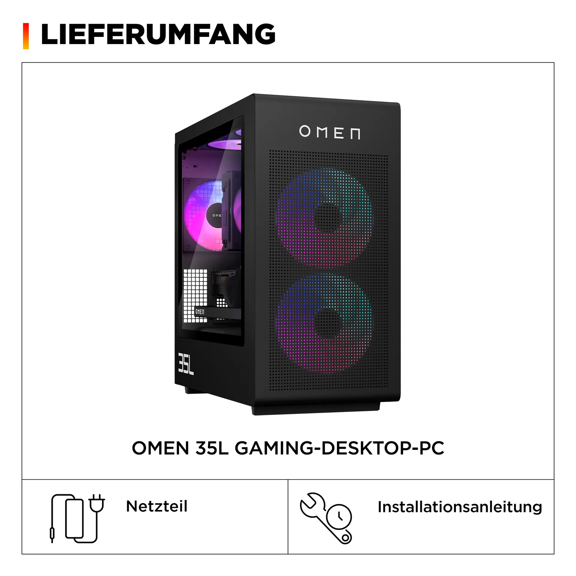HP OMEN 35L GT16-1277ng AMD Ryzen™ 7 9800X3D 32 GB DDR5-SDRAM 1 TB SSD NVIDIA GeForce RTX 5070 Ti FreeDOS Tower PC Schwarz – Bild 4