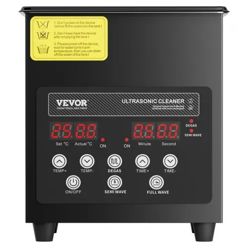 VEVOR 2 L Ultraschallreiniger 60 W digitales Ultraschallreinigungsgerät mit Schonmodus & verbesserter Entgasung, 40 kHz industrieller Schmuckreiniger mit Heizung & Timer, für Brillen Uhren Schwarz – Bild 10