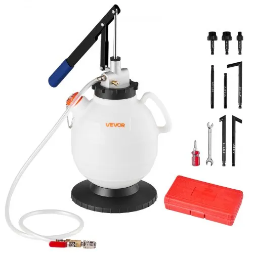 VEVOR Getriebeölpumpe, 7,5 L Fassungsvermögen, Manuelles ATF-Öleinfüllgerät mit 8 ATF-Adaptern & 120 cm Auslass, Ölabsaugpumpe mit HDPE-Tank für Autos & Rasenmäher VEVOR Getriebeölpumpe, 7,5 L Fassungsvermögen, Manuelles ATF-Öleinfüllgerät mit 8 ATF-Adaptern & 120 cm Auslass, Ölabsaugpumpe mit HDPE-Tank für Autos & Rasenmäher