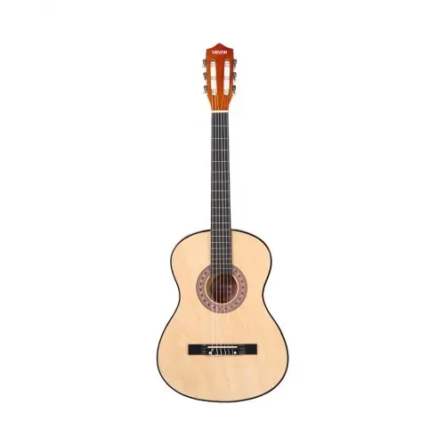 VEVOR Konzertgitarre, 960 mm, Holz-Klassikgitarren-Starter-Set für Anfänger, mit Nylonsaiten, Gigbag, Gurt, Stimmgerät, zusätzlichen Saiten, Plektrum, Kapodaster, Linde, für Einsteiger, Natur – Bild 8