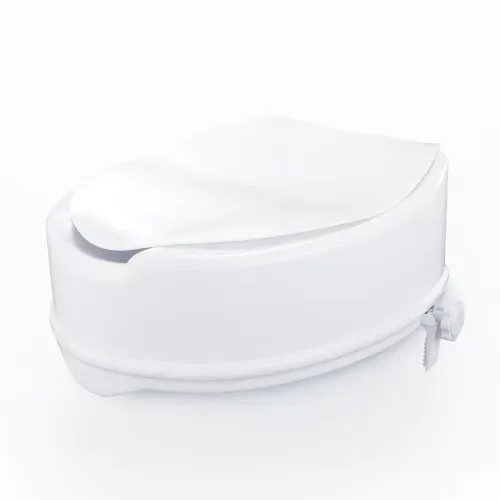 VEVOR Toilettensitzerhöhung Toilettenerhöhung 136 kg belastbar mit Toilettensitz & Doppelknopf, für Senioren Behinderte Patienten Schwangere Mediziner Weiß Universal Toilettensitzerhöhung – Bild 10