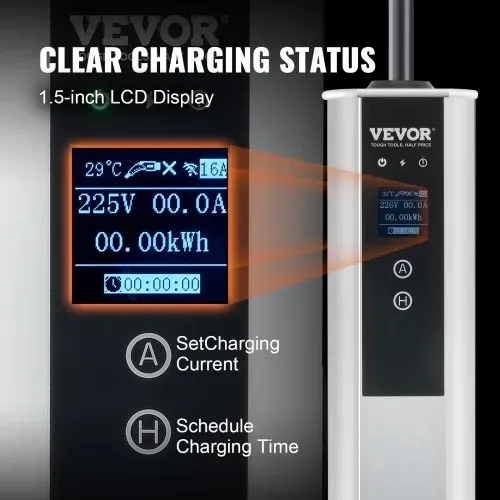 VEVOR Typ2 EV Ladekabel 16A 3,68kW(einphasig)/11kW(dreiphasig) Elektroauto Ladegerät IP66 Wallbox 7,5m Kabel Ladekabel 4 Stufen der Stromanpassung (16A/13A/10A/8A) Ladegerät CEE 16-Stecker – Bild 5