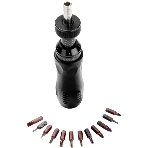 VEVOR 6,35 mm Antriebs-Drehmomentschraubendreher-Schlüsselsatz, 1,13–7,91 Nm Drehmoment-Einstellbereich, 0,11 Nm Schritte Drehmomentschraubendreher, Schraubendreher-Bohrer-Set mit Skala – Bild 10