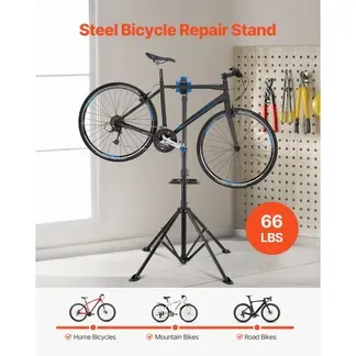 VEVOR Fahrradreparaturständer Fahrradmontageständer (29,9 kg belastbar) mit 835-1440 mm einstellbarer Höhe & magnetischer Werkzeugablage, faltbarer Wartungsständer für Mountainbikes Road Bike VEVOR Fahrradreparaturständer Fahrradmontageständer (29,9 kg belastbar) mit 835-1440 mm einstellbarer Höhe & magnetischer Werkzeugablage, faltbarer Wartungsständer für Mountainbikes Road Bike