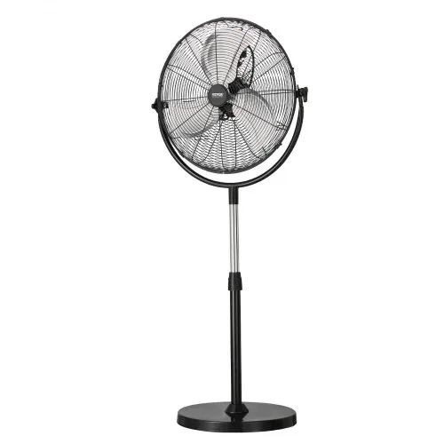 VEVOR Industrieller Standventilator, 560 mm Ventilator mit 115-147 cm einstellbarer Höhe, Bodenventilatoren mit 3 einstellbaren Geschwindigkeiten, Windmaschine für Wohnzimmer, Zuhause, Büro, Schwarz – Bild 10
