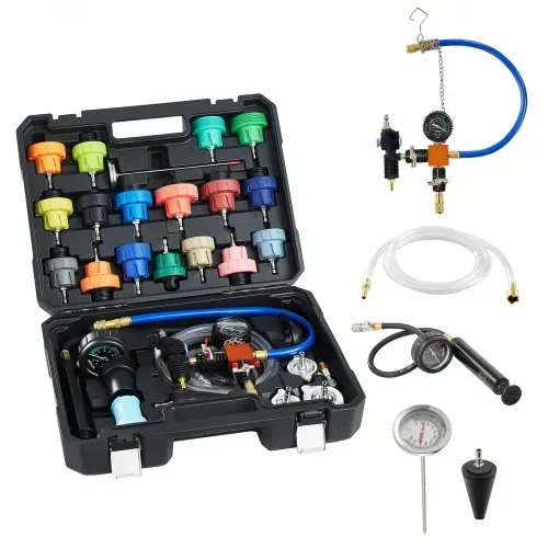 VEVOR Kühlmitteldruckprüfer-Set 47-tlg. Kühlwasser Befüllgerät mit 3 Metalladaptern, universelle Passform, Druckprüfwerkzeug für Kfz-Kühlsysteme, mit Druckpumpe und Aluminium-Kunststoff-Füller VEVOR Kühlmitteldruckprüfer-Set 47-tlg. Kühlwasser Befüllgerät mit 3 Metalladaptern, universelle Passform, Druckprüfwerkzeug für Kfz-Kühlsysteme, mit Druckpumpe und Aluminium-Kunststoff-Füller