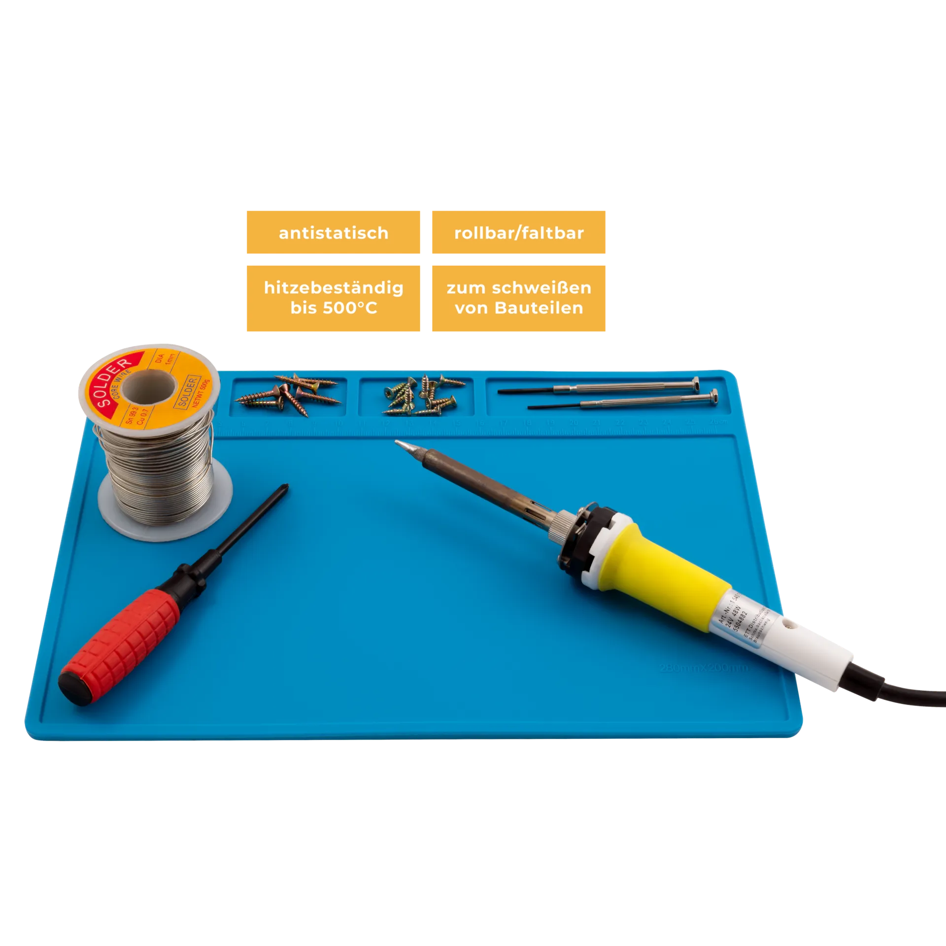 Silikon-Lötmatte McPower ''LM-11'' 28x20cm, Hitzebeständig, Antistatisch – Bild 5