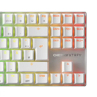 CHERRY MX 8.2 Pro TMR Wireless Tastatur Gaming USB + RF Wireless + Bluetooth QWERTZ Deutsch Silber, Weiß CHERRY MX 8.2 Pro TMR Wireless Tastatur Gaming USB + RF Wireless + Bluetooth QWERTZ Deutsch Silber, Weiß