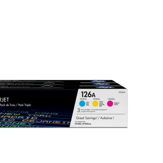 HP 126A 3er-Pack Cyan/Magenta/Gelb Original LaserJet Tonerkartuschen HP 126A 3er-Pack Cyan/Magenta/Gelb Original LaserJet Tonerkartuschen
