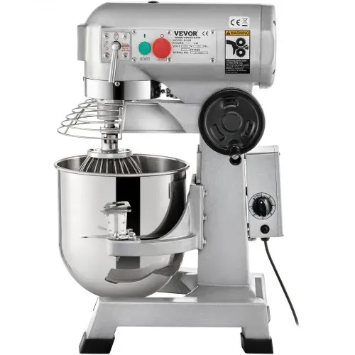 VEVOR Knetmaschine Küchenmaschine, 14 L Schüsselkapazität Knetmaschine, 3 Geschwindigkeit Rührbesen, Knethaken, Drahtseil, Edelstahlschüssel Teigmaschine 500 W, Silber Küchenmaschine Timerfunktion – Bild 10