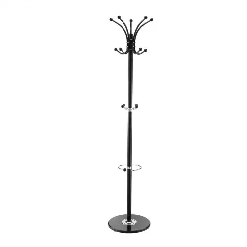 VEVOR Garderobenständer, 176 cm, Kleiderständer mit Schirmhalter, stabiler Marmorsockel und 14 Haken, Jackenständer für Eingangsbereich, Wohnzimmer, Kleiderbügel für Hüte, Schals, Taschen – Bild 9