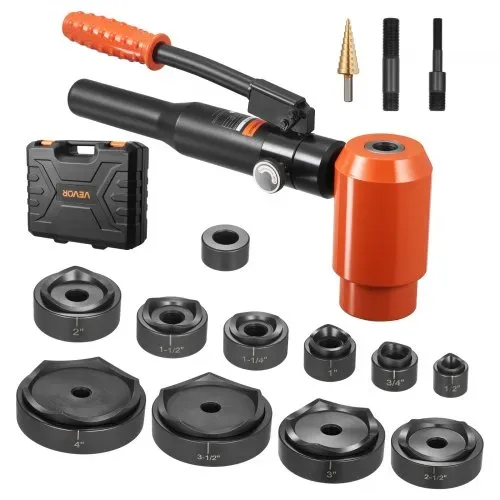 VEVOR Ausbrechstanzen-Set, 15 t hydraulisches Ausbrechset, 22,5 bis 115,4 mm KO-Werkzeugsatz, Lochherstellungswerkzeug, KO-Werkzeugsatz mit 10 Matrizen für Metallschaltschränke, Schaltschränke – Bild 10