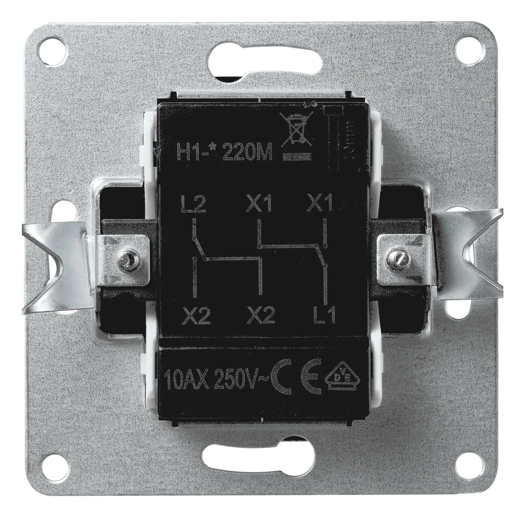 Wechselschalter McPower ''Flair'' 2-fach, 250V~/10A, UP, matt schwarz, Steckanschluss – Bild 2