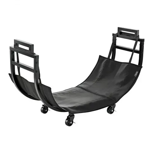 VEVOR Kaminholzregal Brennholzregal Feuerholzregal Kaminholzständer 805 mm, für Kamin & Ofen im Wohnzimmer Terrasse & Balkon, Stahlkonstruktion, Tragfähigkeit 80 kg, 4 Feststellbare Lenkrollen, Schwarz – Bild 9