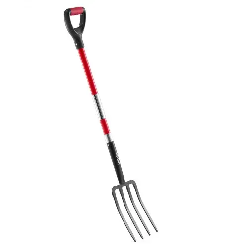 VEVOR Dunggabel, 4-Zinken-Heugabel mit Fiberglasstiel, 1150 mm Mistgabel, Mistforke mit Y-Griff, Spatengabel aus geschmiedetem Stahl für Heu, Kartoffelkompostierung, Umpflanzen und Belüftung – Bild 9