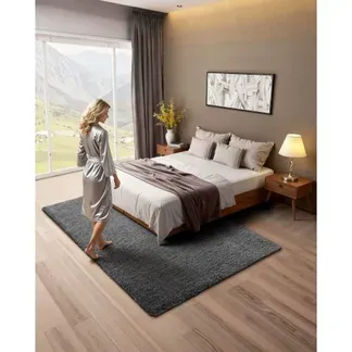 VEVOR Hochflor Teppich 2438×1524 mm, flauschiger Teppich mit dreilagigem Material, 35 mm Florhöhe, Bodenteppiche für Wohnzimmer, Schlafzimmer, Wintergarten, fusselfrei & weich, rutschfest, Grau VEVOR Hochflor Teppich 2438×1524 mm, flauschiger Teppich mit dreilagigem Material, 35 mm Florhöhe, Bodenteppiche für Wohnzimmer, Schlafzimmer, Wintergarten, fusselfrei & weich, rutschfest, Grau