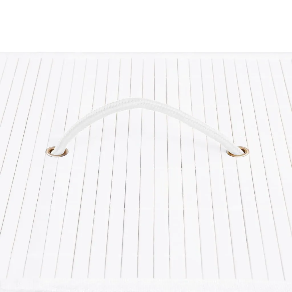 vidaXL Bambus-Wäschekorb mit 1 Fach Weiß 83 L – Bild 7