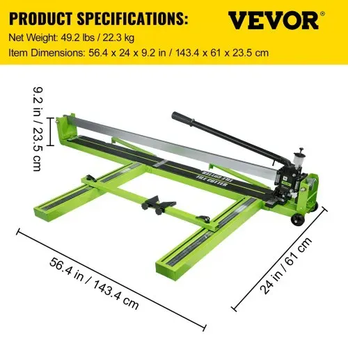 VEVOR Profi Manueller Fliesenschneider 1200mm Geeignet für Bodenfliesen aus Porzellan und Keramik 47 Zoll – Bild 6