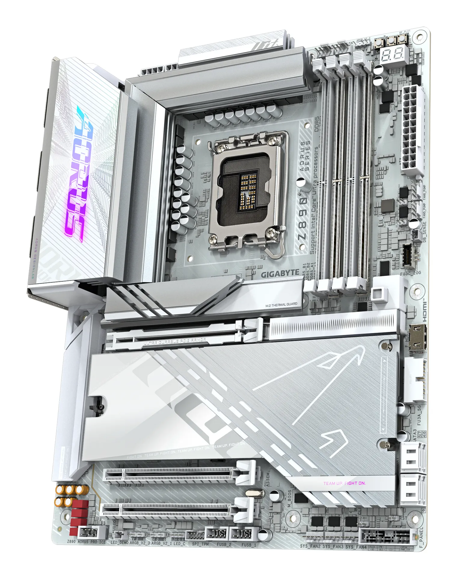 GIGABYTE Z890 AORUS PRO ICE Mainboard - Unterstützt Intel Core Ultra (Serie 2) CPUs, 16+1+2 Phasen VRM, bis zu 9500MHz DDR5 (OC), 1xPCIe 5.0 + 4xPCIe 4.0, Wi-Fi 7, 5GbE LAN, Thunderbolt 4 – Bild 4