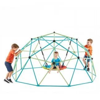 VEVOR Kletterkuppel geometrisches Klettergerüst (305 cm breit) mit Tellerschaukel, 453 kg belastbares Klettergerüst, Klettergerät für Kinder von 3 bis 10 Jahren Gartenspielzeug Spielplatz VEVOR Kletterkuppel geometrisches Klettergerüst (305 cm breit) mit Tellerschaukel, 453 kg belastbares Klettergerüst, Klettergerät für Kinder von 3 bis 10 Jahren Gartenspielzeug Spielplatz