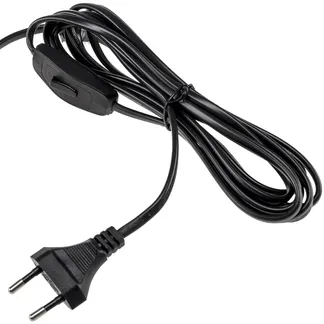 Netzkabel mit Schalter und E14 Fassung 1,4m + 2m lang, schwarz Netzkabel mit Schalter und E14 Fassung 1,4m + 2m lang, schwarz