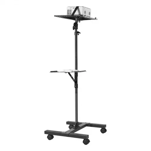 VEVOR Projektorständer Beamer Ständer höhenverstellbar 86-136 cm, Laptop-Bodenständer für Projektor, multifunktionale Halterung für Meetings, Projektionswagen Videoständer 50 x 45 x 136 cm – Bild 8