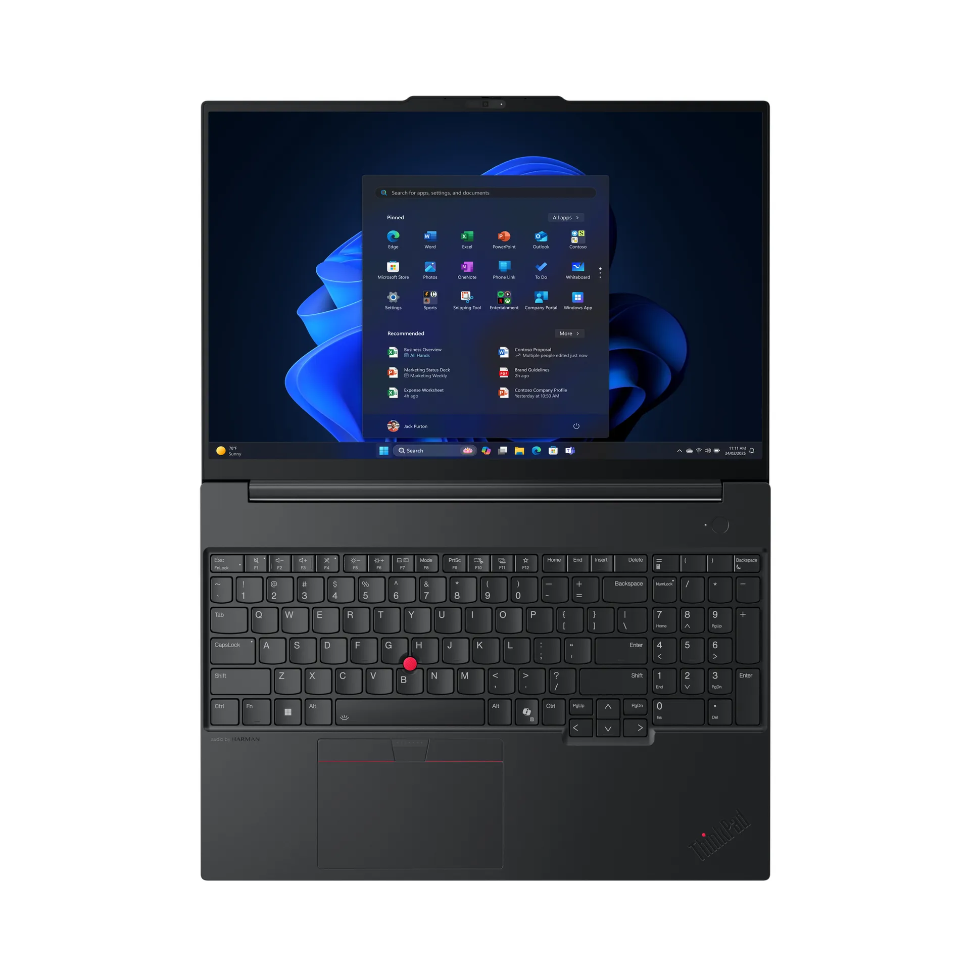 Lenovo ThinkPad E16 Gen 3 (AMD) AMD Ryzen™ 7 250 Laptop 40,6 cm (16") WUXGA 32 GB DDR5-SDRAM 1 TB SSD Wi-Fi 6E (802.11ax) Windows 11 Pro Deutsch Schwarz – Bild 6