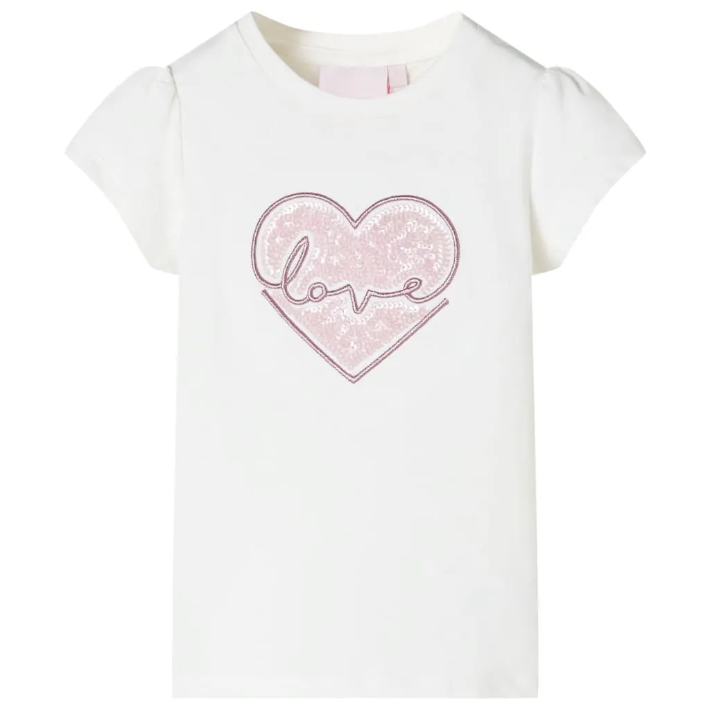 vidaXL Kinder-T-Shirt Ecru 92 vidaXL Kinder-T-Shirt Ecru 92