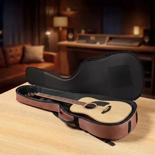 VEVOR Gitarrentasche für 41-Zoll-Akustikgitarren mit Außenzubehörfach Braun, Gitarrenrucksack mit Schaumstoffpolsterung, Tragegriff und Schultergurten, 1195 mm Gig Bag aus PU-Leder – Bild 7