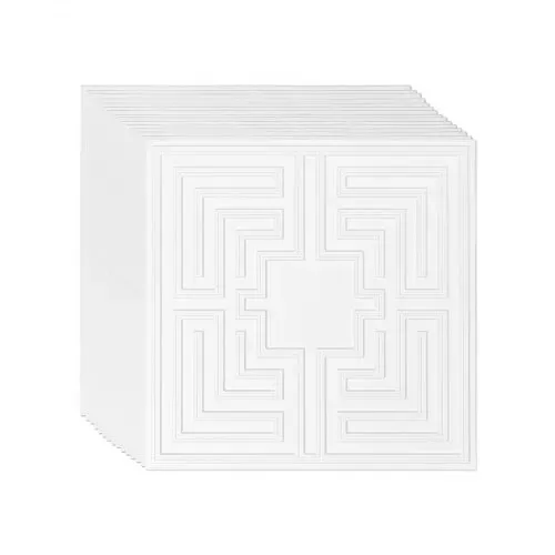VEVOR Deckenfliesen, 12er-Pack 24 x 24 Zoll, abgehängte Deckenfliesen aus hochwertigem PVC-Blatt, einfache Installation/Zuschneiden, Kunststoff-Deckenfliesen zum Aufkleben, Deckenverkleidung für Heim-/Bürodekoration, weißes Echo-Muster – Bild 10