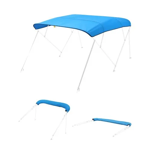 VEVOR Bimini Top Ersatz-Bootsverdeck Sonnenverdeck (4 Bögen) aus 600D Polyester, wasserdichte Sonnenschutz-Bootsmarkise mit Aufbewahrungstasche (ohne Stützstange) 231-244 cm (B) Blau VEVOR Bimini Top Ersatz-Bootsverdeck Sonnenverdeck (4 Bögen) aus 600D Polyester, wasserdichte Sonnenschutz-Bootsmarkise mit Aufbewahrungstasche (ohne Stützstange) 231-244 cm (B) Blau